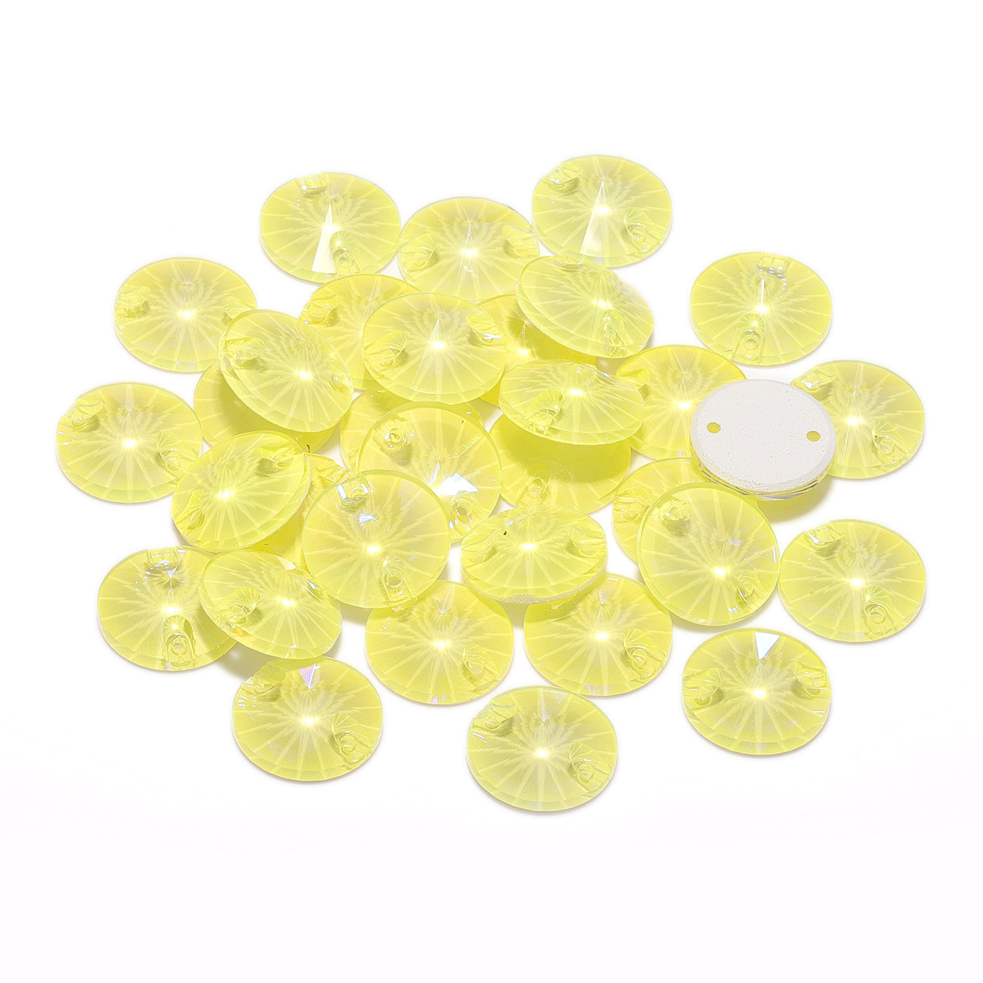 Electric Neon Light Topaz Rivoli Shape High Quality Glass Sew-on Rhinestones