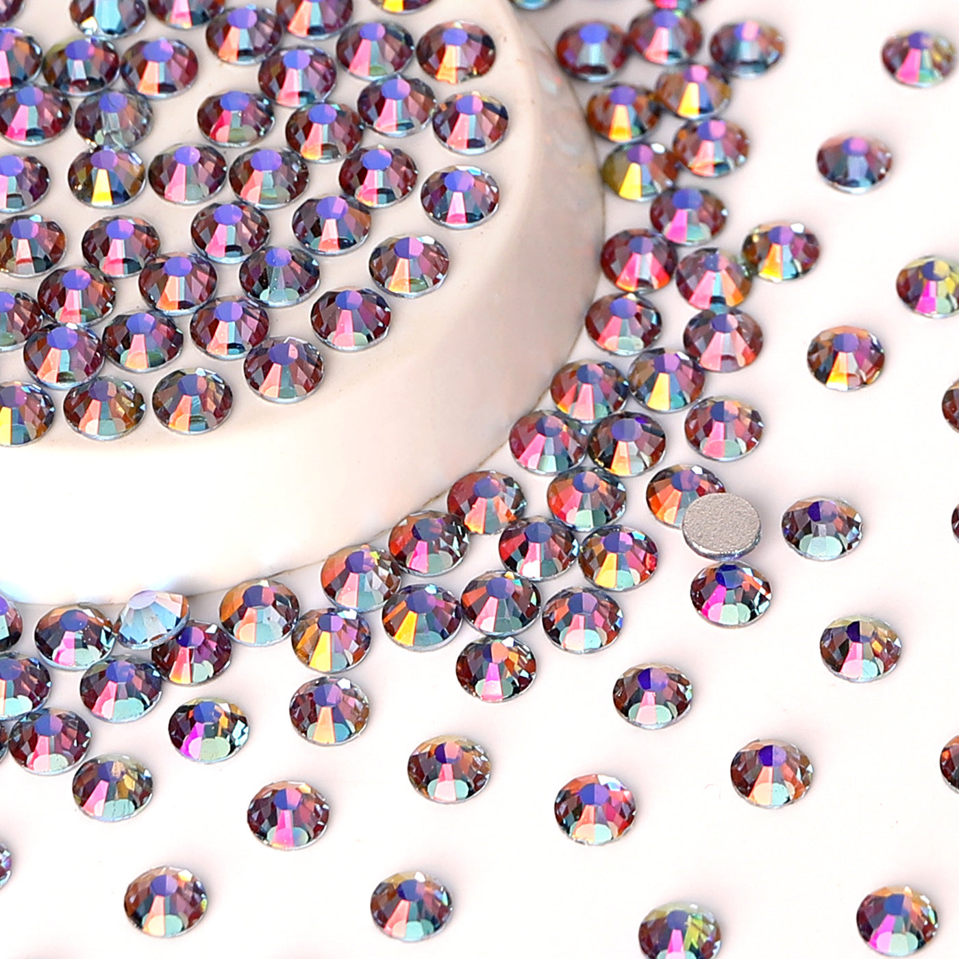 Light Blue Light Glass FlatBack Rhinestones Silver Back Secondary image