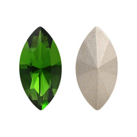 Fern Green Navette Shape High Quality Glass Pointed Back Fancy Rhinestones