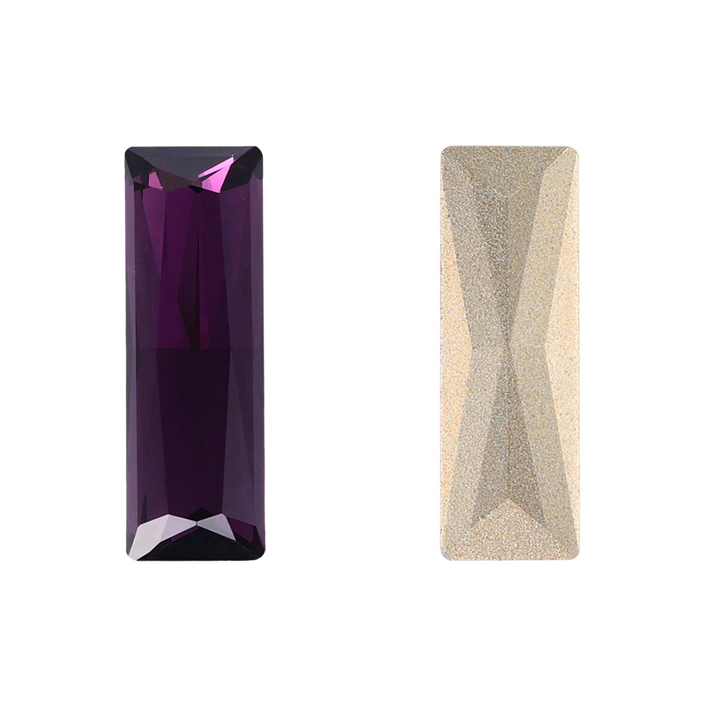 Amethyst Princess Baguette Shape High Quality Glass Pointed Back Fancy Rhinestones