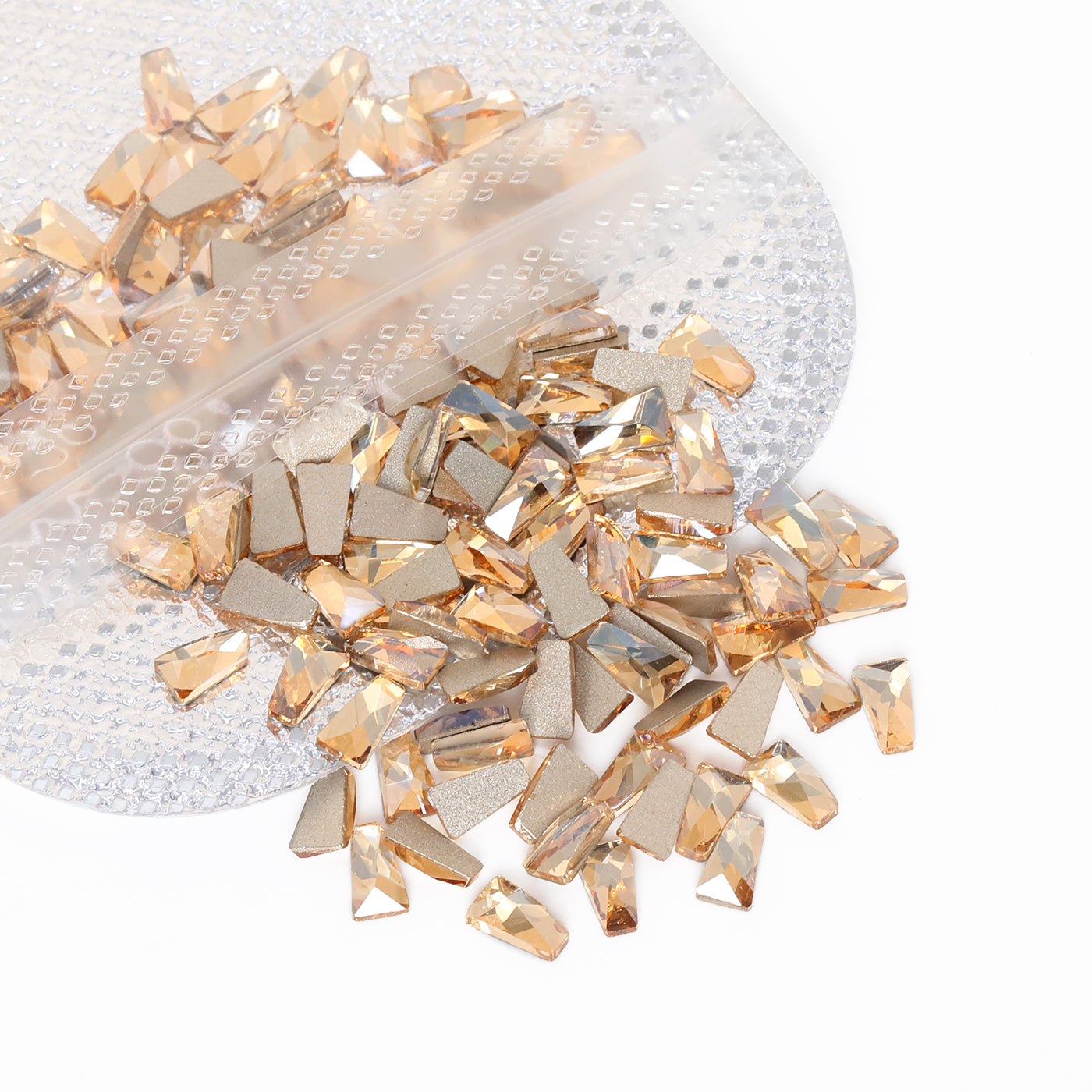 Trapezoid Shape Golden Shadow Flat Back Fancy Rhinestones