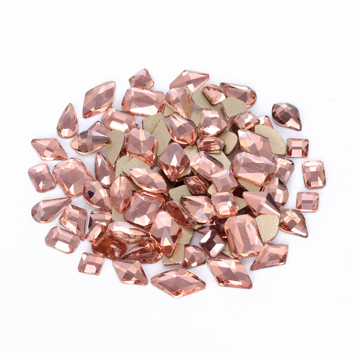 Mixed Shapes Champagne Flat Back Fancy Rhinestones For Nail Art WholesaleRhinestone