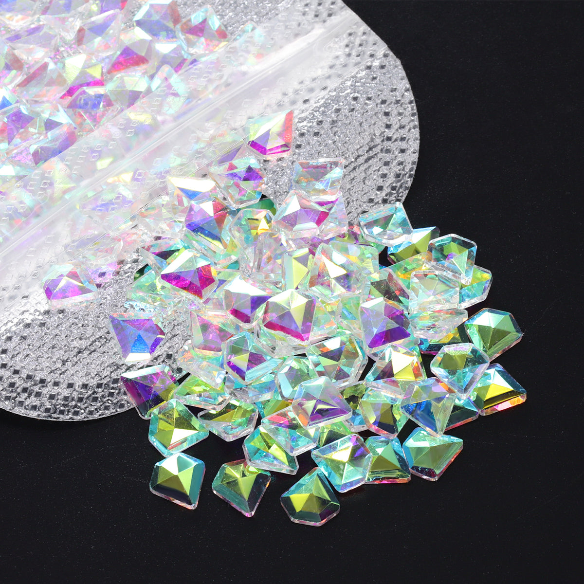 Diamond Shape Crystal AB Unfoiled Flat Back Fancy Rhinestones