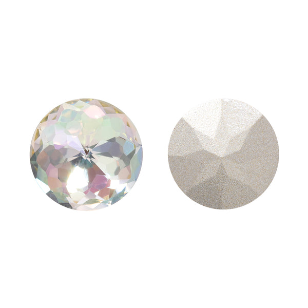 Luminous Green Dome Round Shape High Quality Glass Pointed Back Fancy Rhinestones WholesaleRhinestone