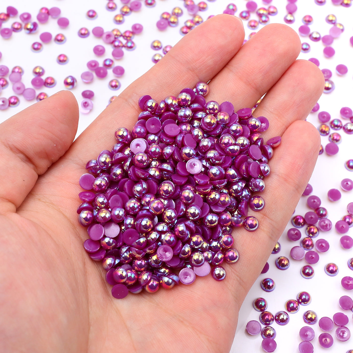 Dark Purple AB Resin Flat Back Pearls Multi Sizes WholesaleRhinestone