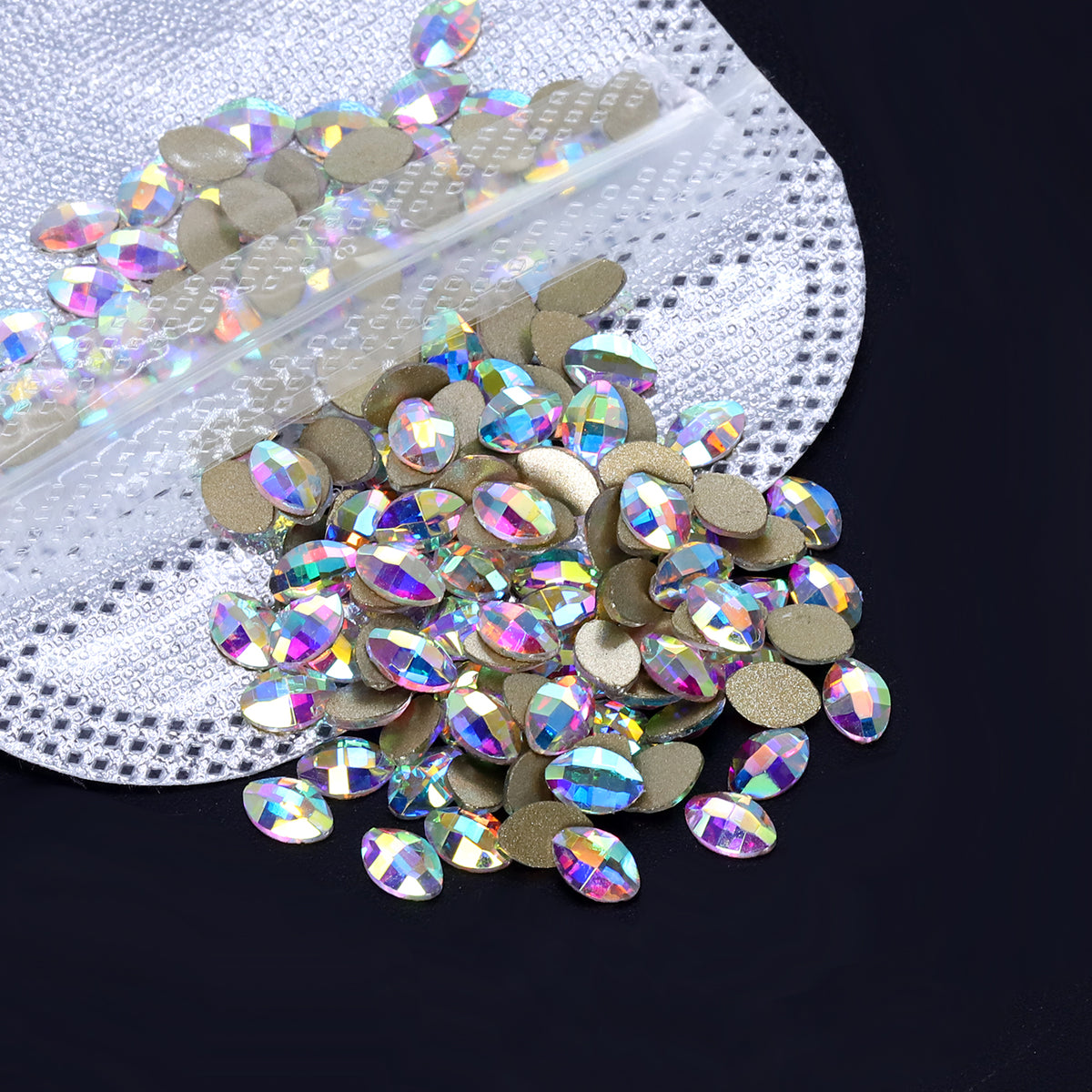 Pure Leaf Shape Crystal AB Flat Back Fancy Rhinestones