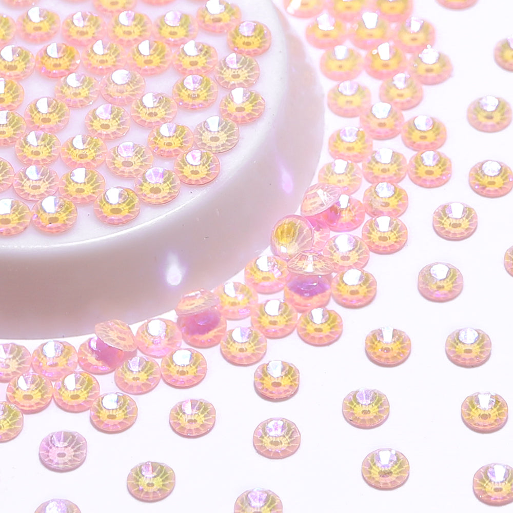 Neon Pink Snowy White AB Glass FlatBack Neon Rhinestones Secondary image