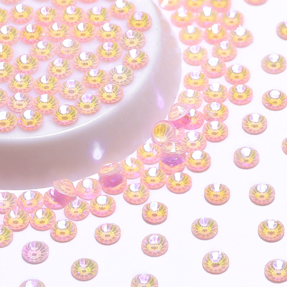 Neon Pink Snowy White AB Glass FlatBack Neon Rhinestones WholesaleRhinestone