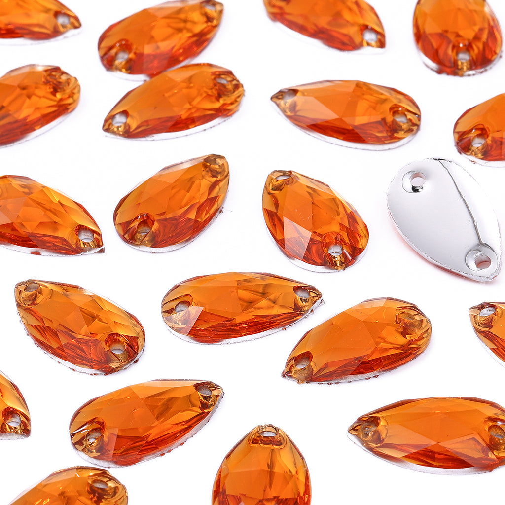 Drop Orange Resin Sew-on Rhinestones For Dance Costume WholesaleRhinestone