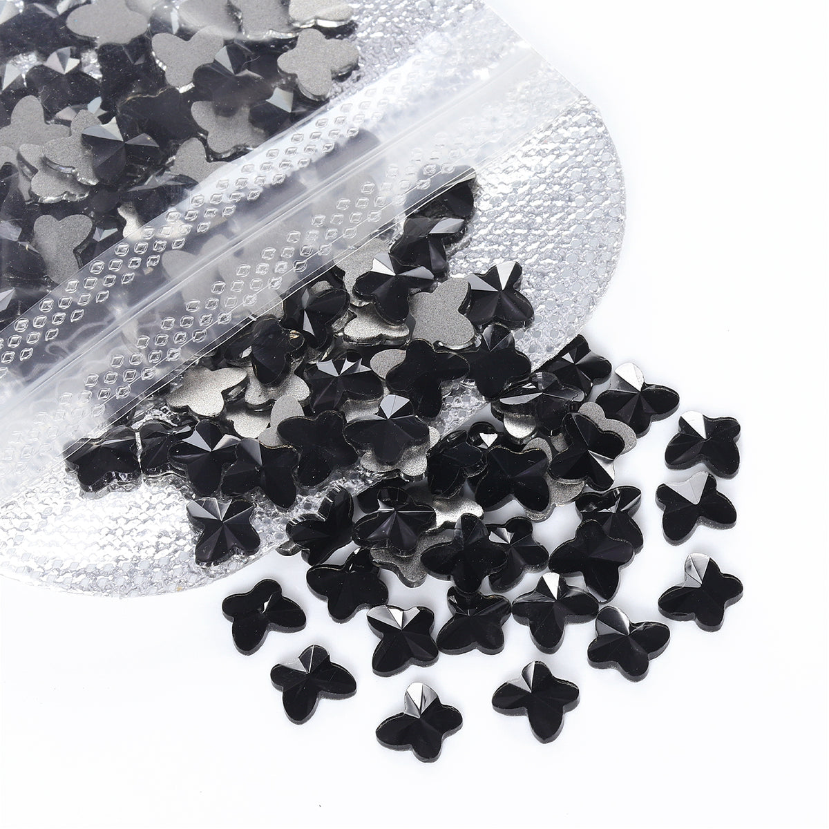 Butterfly Shape Black Flat Back Fancy Rhinestones