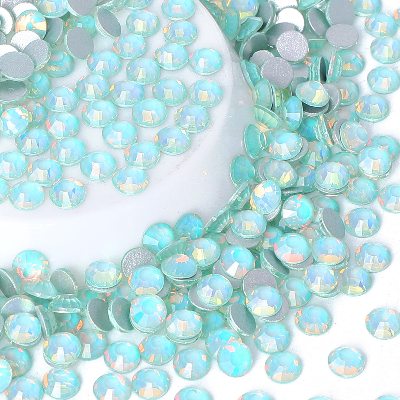Blinkende tiffany blå glas fladback rhinestones sølv tilbage Sekundært billede