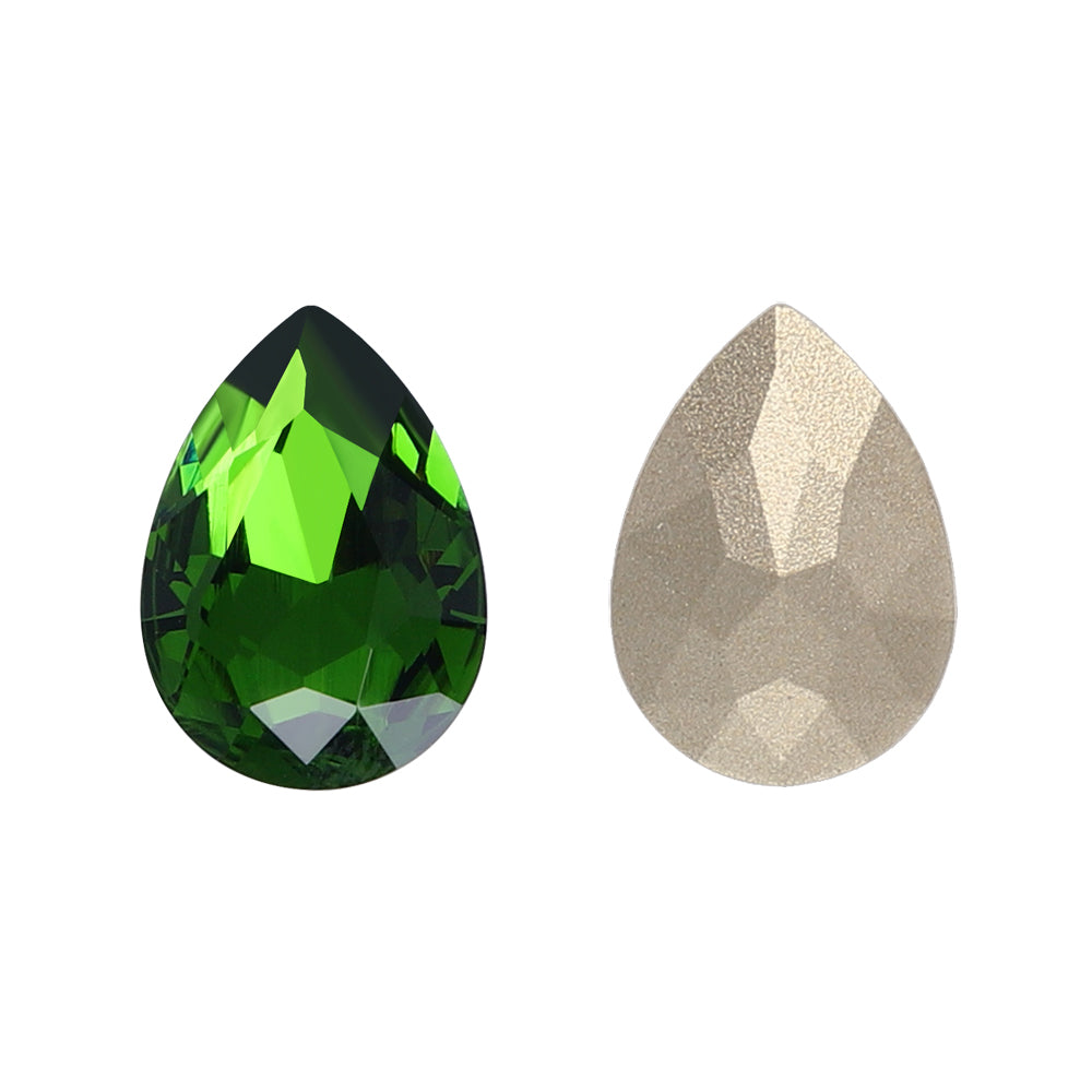 Fern Green Pear Shape High Quality Glass Pointed Back Fancy Rhinestones WholesaleRhinestone 메인 이미지