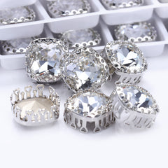 Crystal Cushion Square Shape High-Quality Glass Sew-on Nest Hollow Claw Rhinestones WholesaleRhinestone