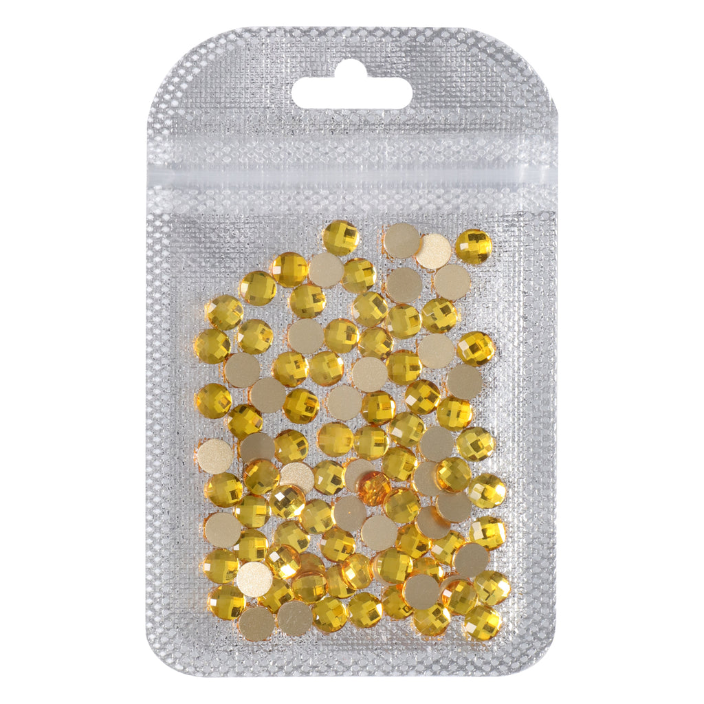 Round Shape Citrine Flat Back Fancy Rhinestones WholesaleRhinestone