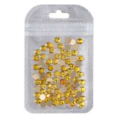 Round Shape Citrine Flat Back Fancy Rhinestones