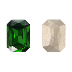 Fern Green Thin Octagon Shape High Quality Glass Pointed Back Fancy Rhinestones