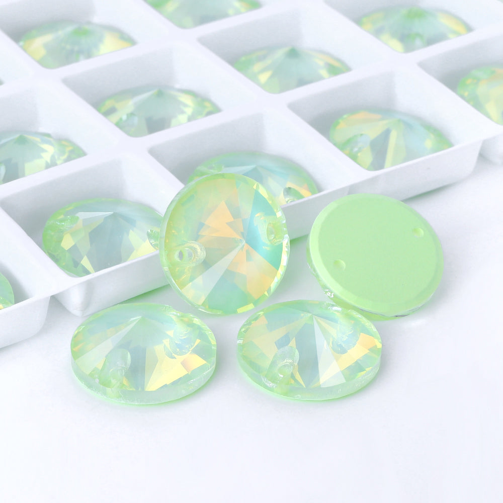 Light Azore AM Rivoli  Shape High Quality Glass Sew-on Rhinestones WholesaleRhinestone