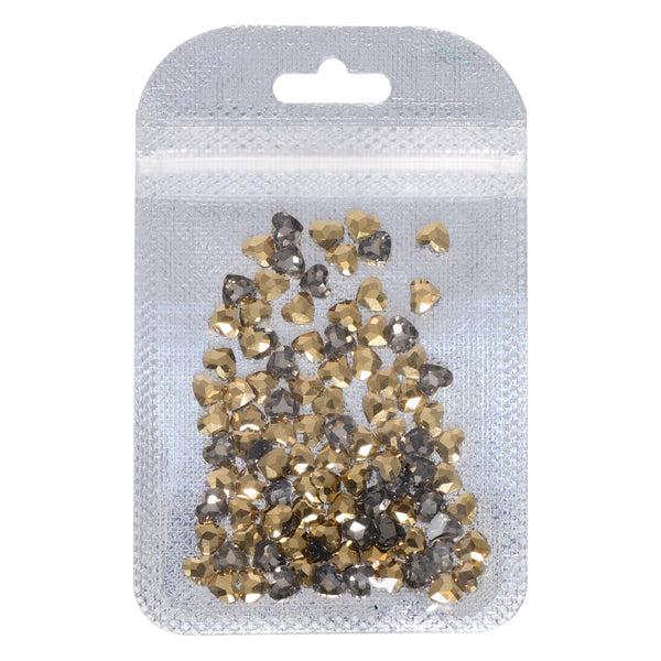 Heart Shape Aurum Flat Back Fancy Rhinestones WholesaleRhinestone