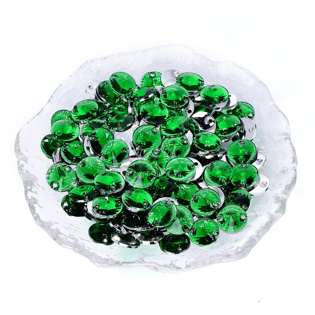 Rivoli Dark Green Resin Sew-on Rhinestones For Dance Costume WholesaleRhinestone