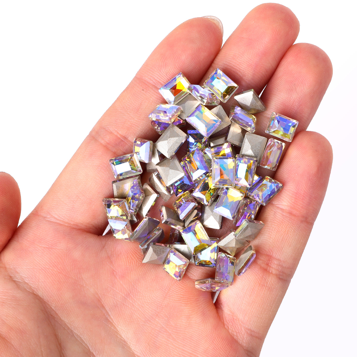 Phantom Purple Rectangle Shape Glass spiss tilbake fancy rhinestones Secondary image