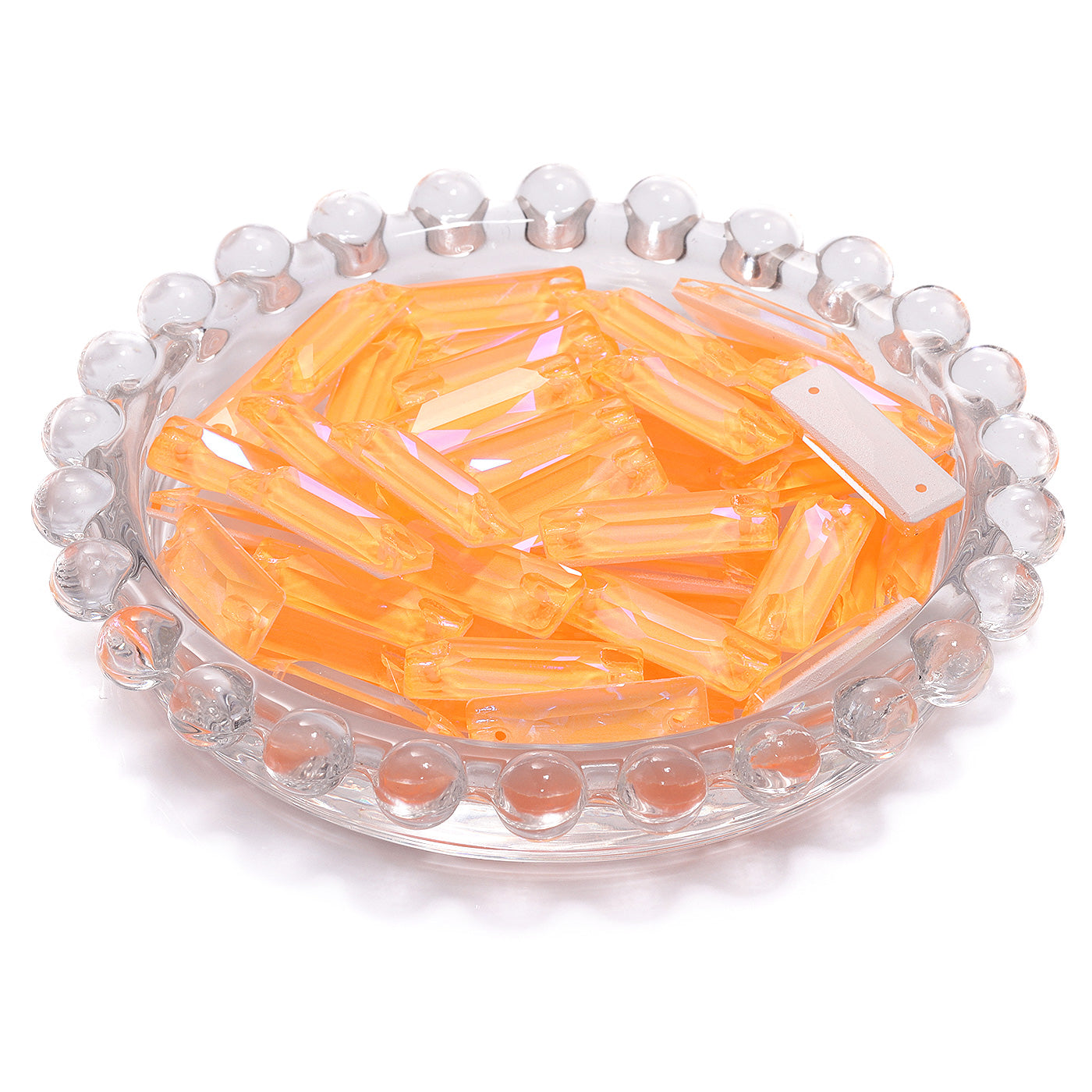 Electric Neon Sunflower Cosmic Baguette Shape High Quality Glass Sew-on Rhinestones