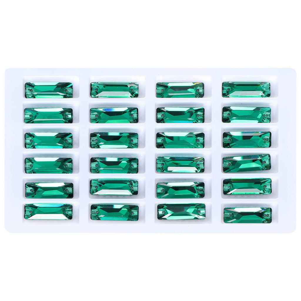 Emerald Cosmic Baguette Shape High Quality Glass Sew-on Rhinestones WholesaleRhinestone