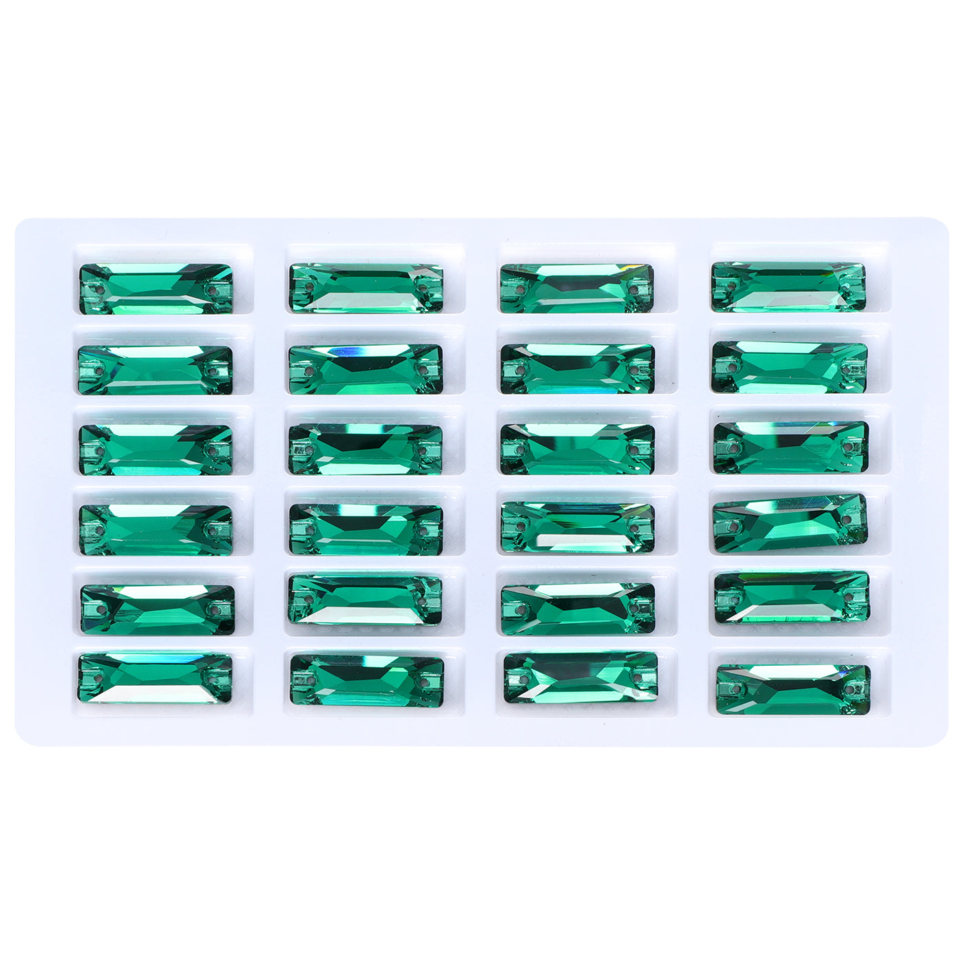 Emerald Cosmic Baguette Shape High Quality Glass Sew-on Rhinestones WholesaleRhinestone