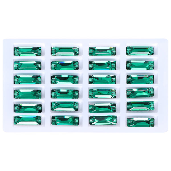 Emerald Cosmic Baguette Shape High Quality Glass Sew-on Rhinestones WholesaleRhinestone