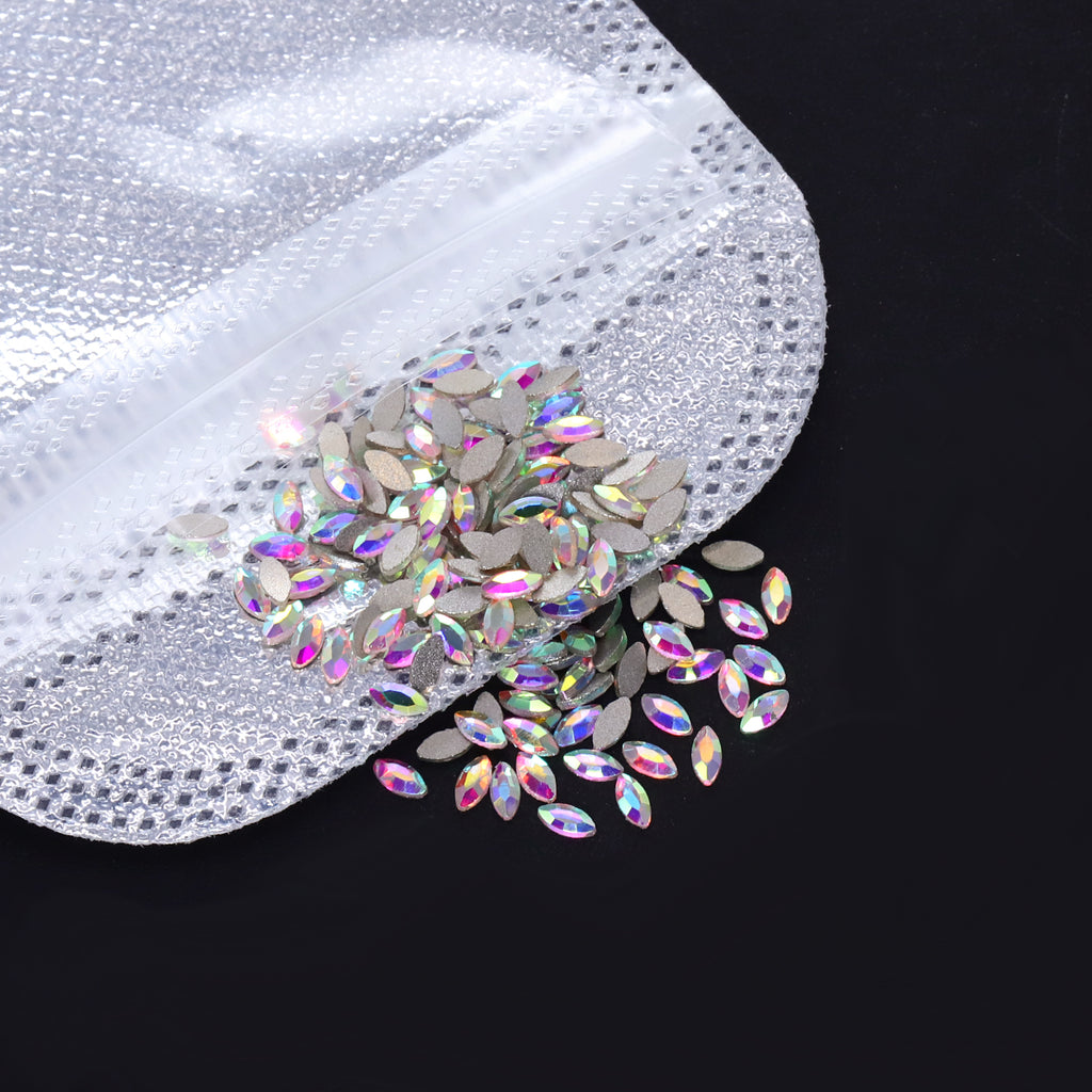 Navette Shape Crystal AB Flat Back Fancy Rhinestones WholesaleRhinestone