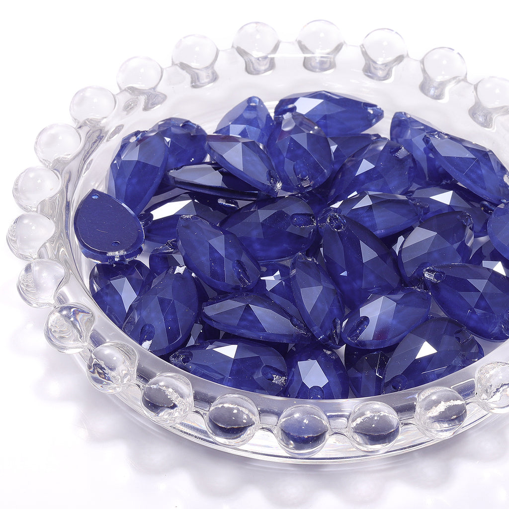 Mocha Sapphire Drop Shape High Quality Glass Sew-on Rhinestones
