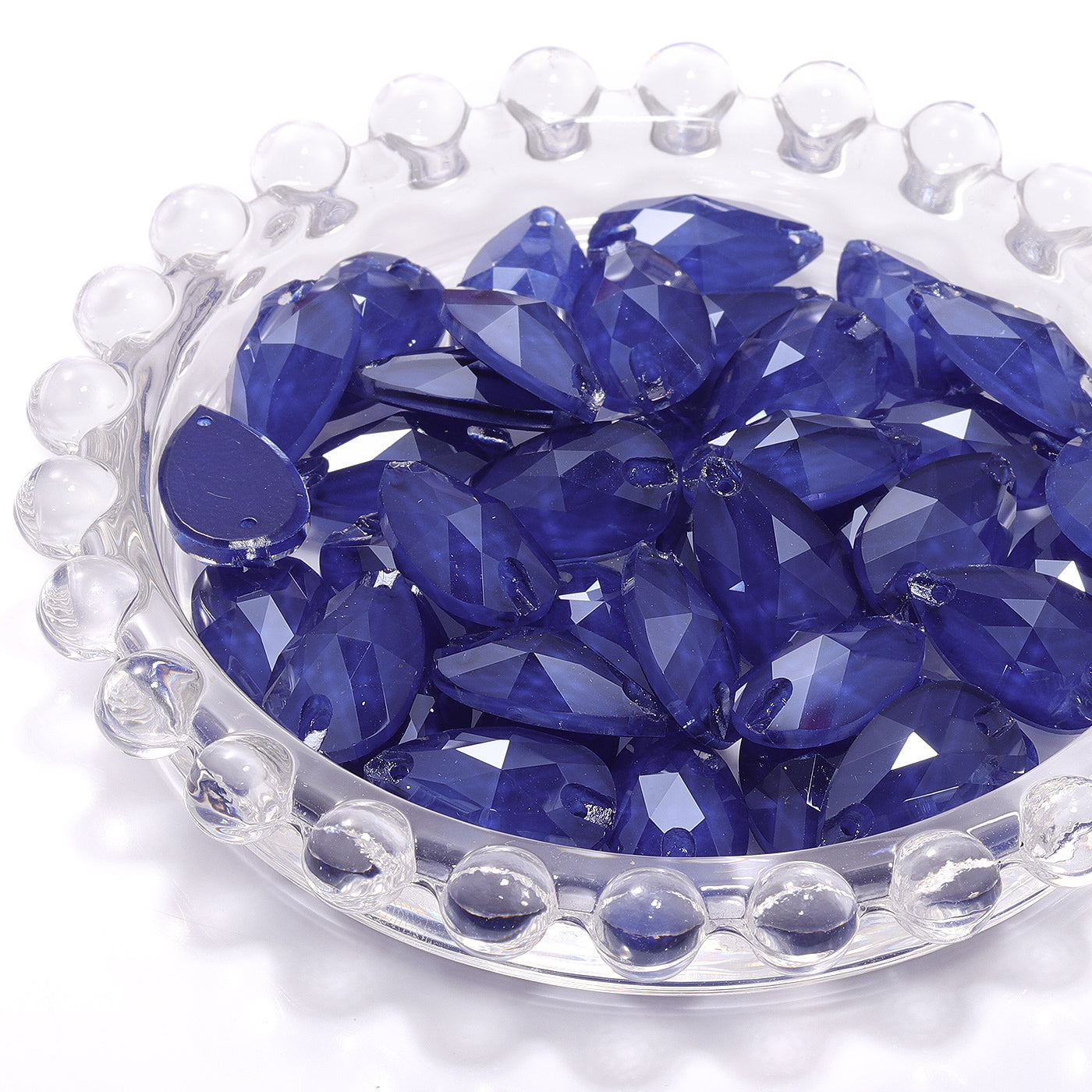 Mocha Sapphire Drop Shape High Quality Glass Sew-on Rhinestones
