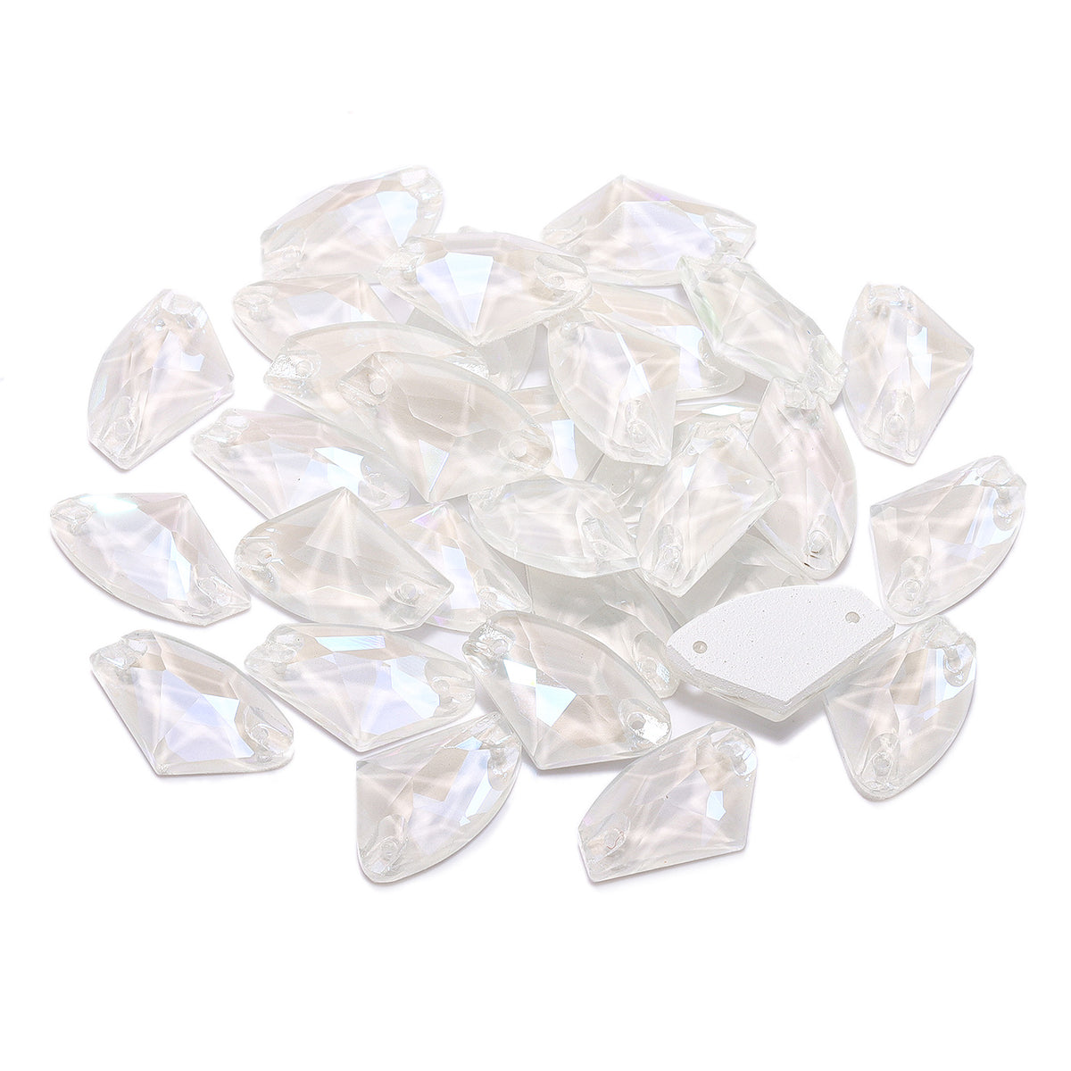 Electric Neon White Galactic Shape High Quality Glass Sew-on Rhinestones WholesaleRhinestone