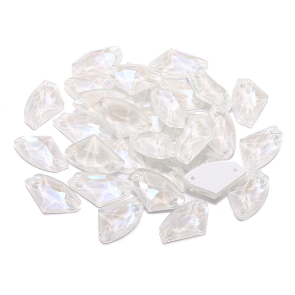 Electric Neon White Galactic Shape High Quality Glass Sew-on Rhinestones WholesaleRhinestone