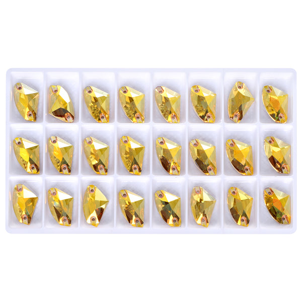 Metallic Sunshine Galactic Shape High Quality Glass Sew-on Rhinestones WholesaleRhinestone