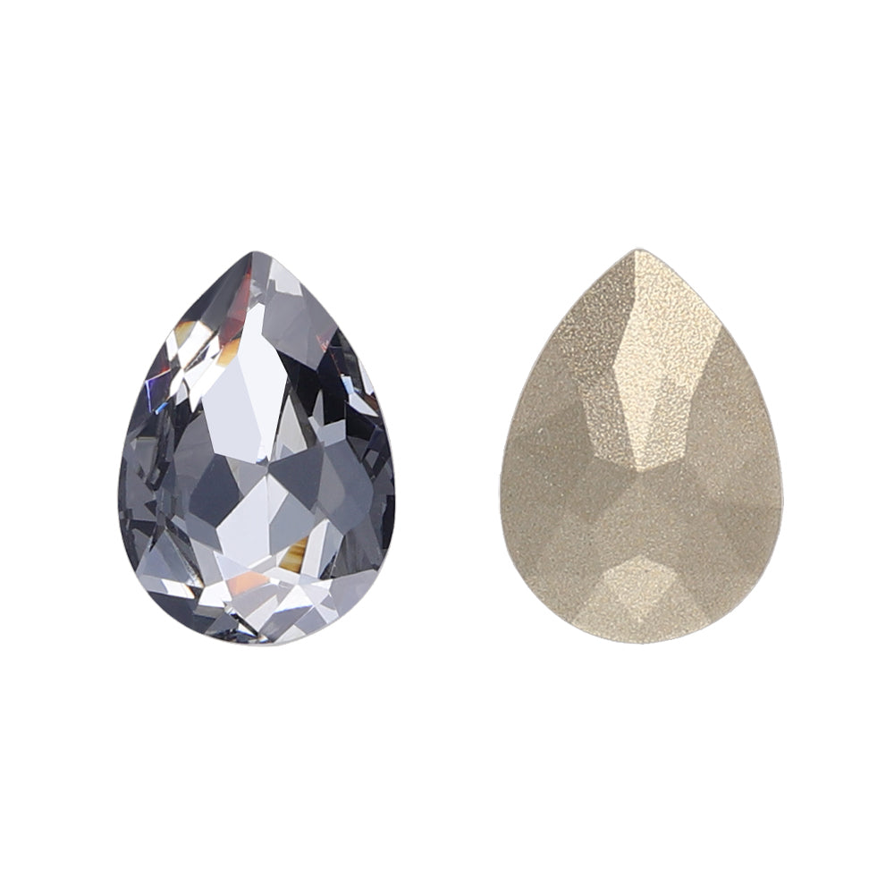 Schwarze Diamantbirnenform hochwertiges glasspitzer Rückenbilde -Fantasie -Strasssteine