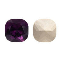 Amethyst Cushion Square Shape High Quality Glass Pointed Back Fancy Rhinestones