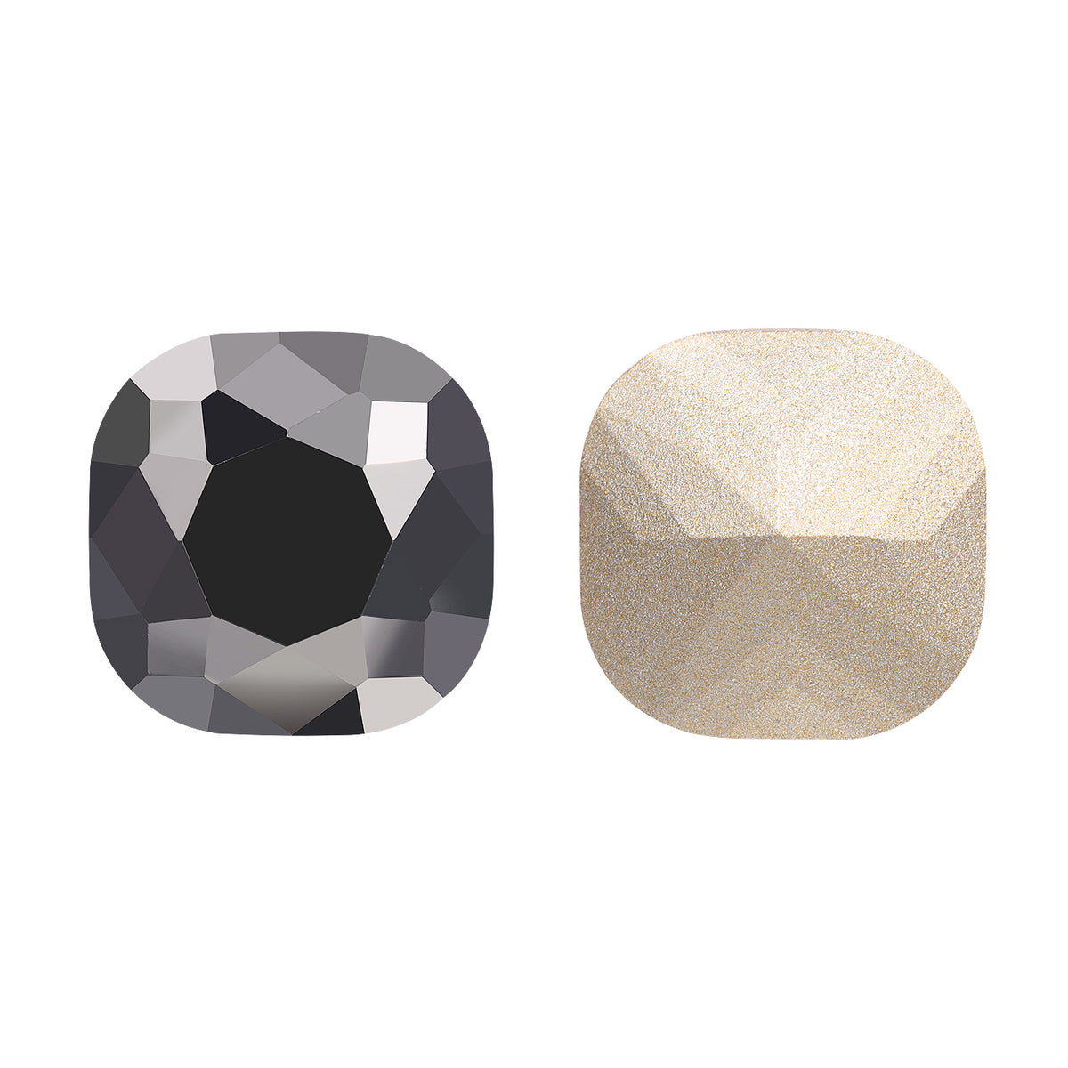 Jet Metallic Silver Cushion Square Shape High Quality Glass Pointed Back Fancy Rhinestones WholesaleRhinestone Main image