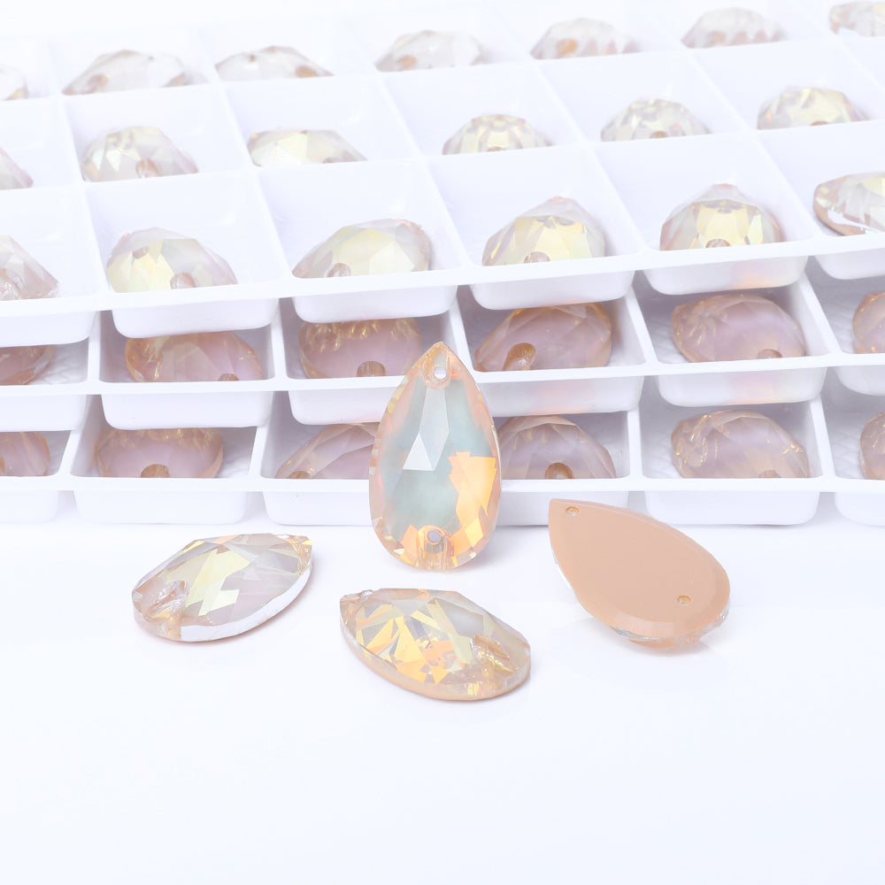 Silk AM Drop Shape High Quality Glass Sew-on Rhinestones WholesaleRhinestone