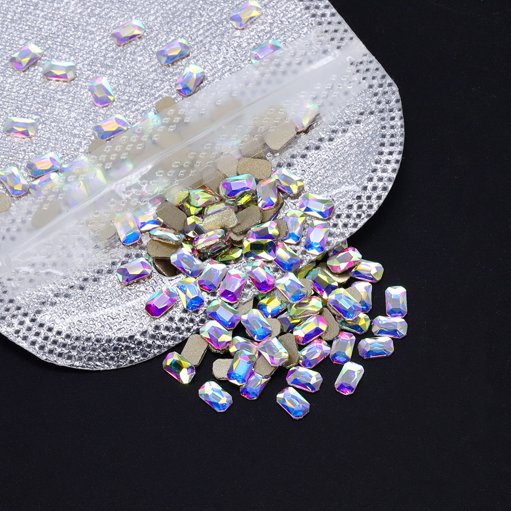 Octagon Shape Crystal AB Flat Back Fancy Rhinestones