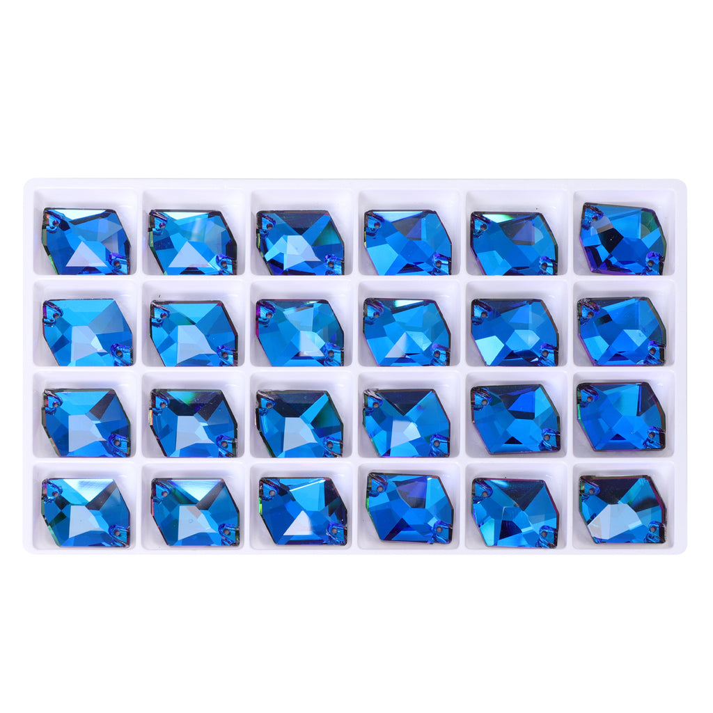 Bermuda Blue Cosmic Shape High Quality Glass Sew-on Rhinestones WholesaleRhinestone
