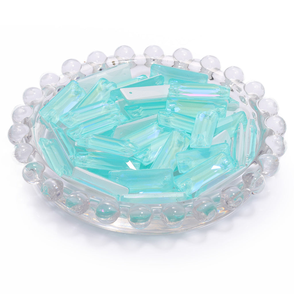 Electric Neon Light Azore Cosmic Baguette Shape High Quality Glass Sew-on Rhinestones WholesaleRhinestone