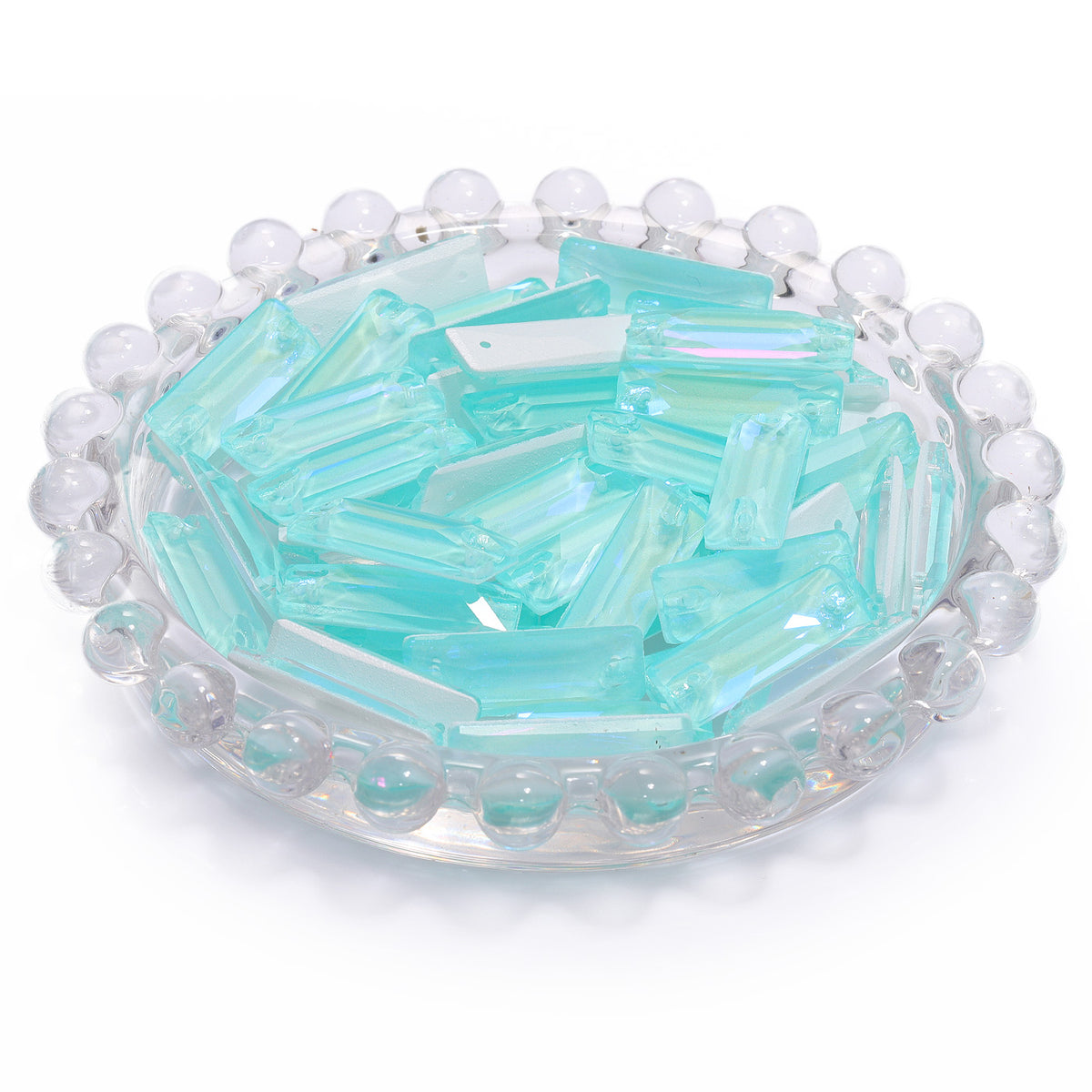 Electric Neon Light Azore Cosmic Baguette Shape High Quality Glass Sew-on Rhinestones WholesaleRhinestone