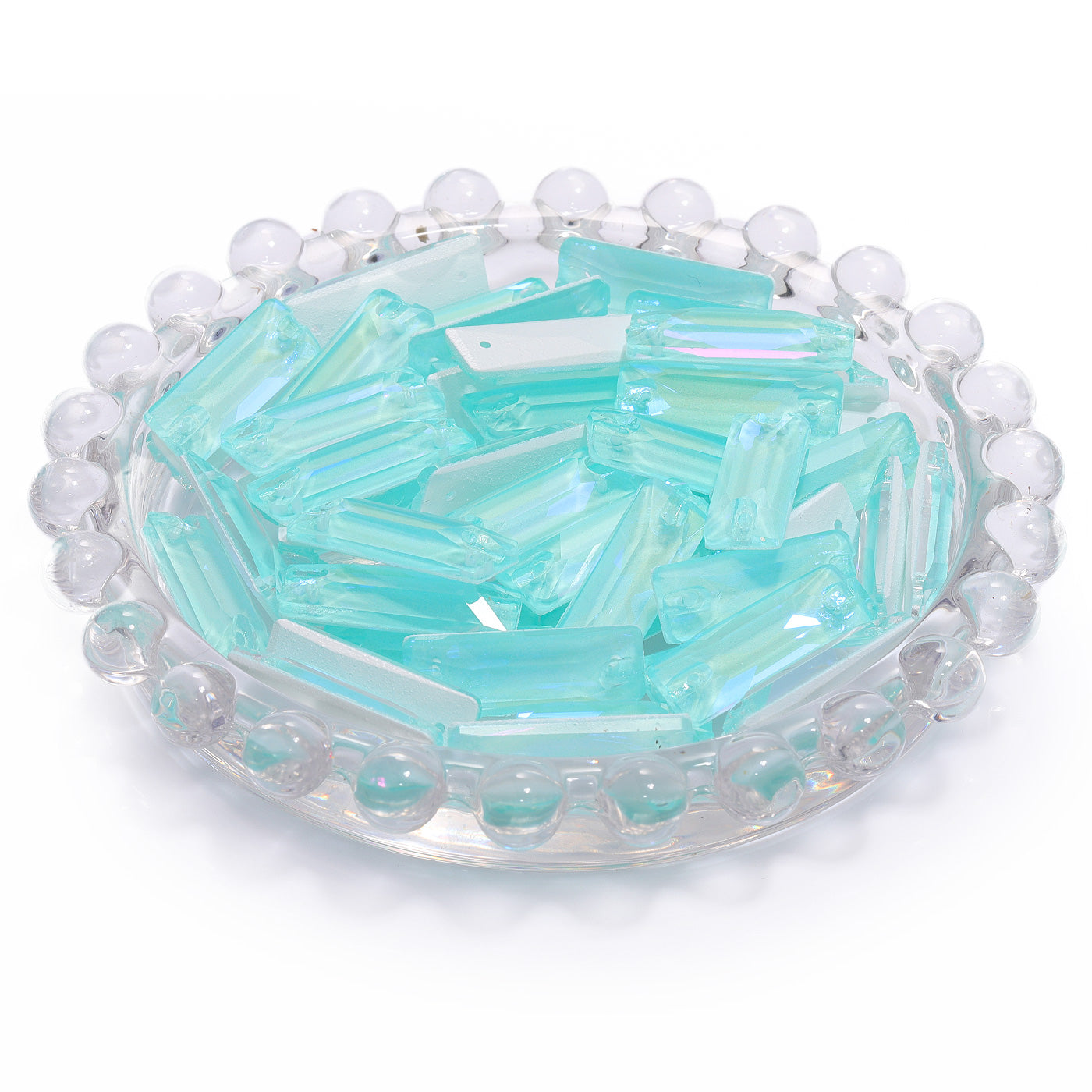 Electric Neon Light Azore Cosmic Baguette Shape High Quality Glass Sew-on Rhinestones WholesaleRhinestone