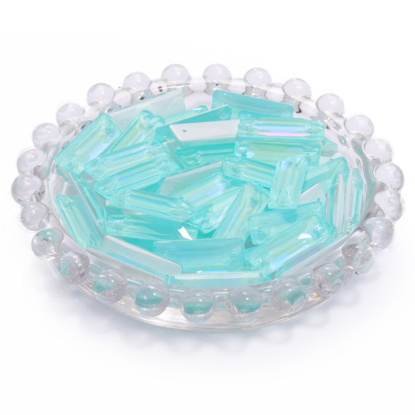 Electric Neon Light Azore Cosmic Baguette Shape High Quality Glass Sew-on Rhinestones WholesaleRhinestone