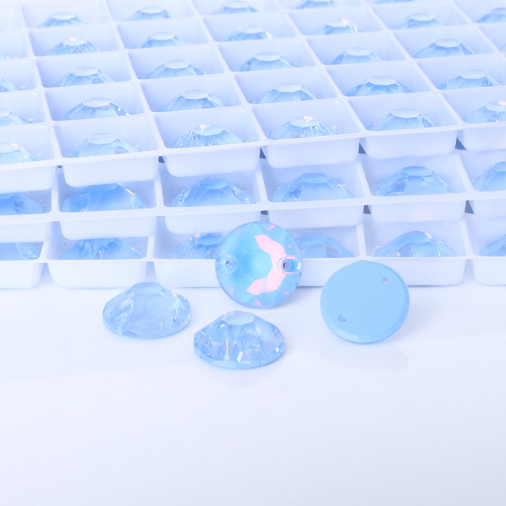Light Sapphire AM XIRIUS Round Shape High Quality Glass Sew-on Rhinestones WholesaleRhinestone