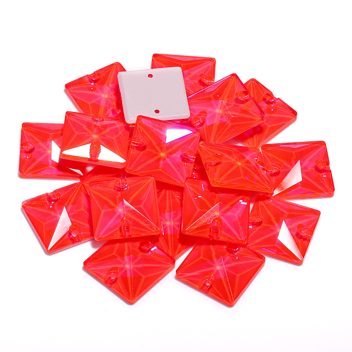 Electric Neon Hyacinth Square Shape High Quality Glass Sew-on Rhinestones Secondary image