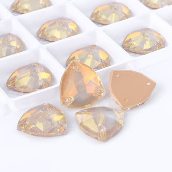 Silk AM Trilliant Shape High Quality Glass Sew-on Rhinestones WholesaleRhinestone