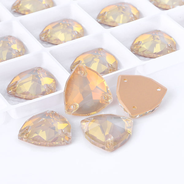 Silk AM Trilliant Shape High Quality Glass Sew-on Rhinestones WholesaleRhinestone