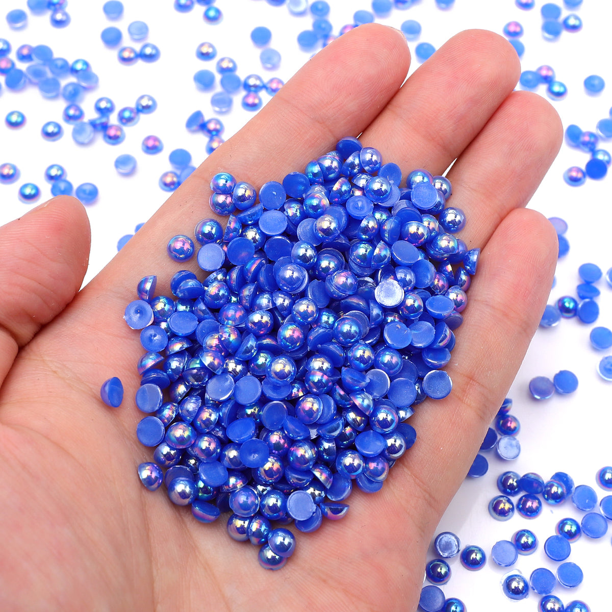 Sapphire AB Resin Flat Back Pearls Multi Sizes WholesaleRhinestone