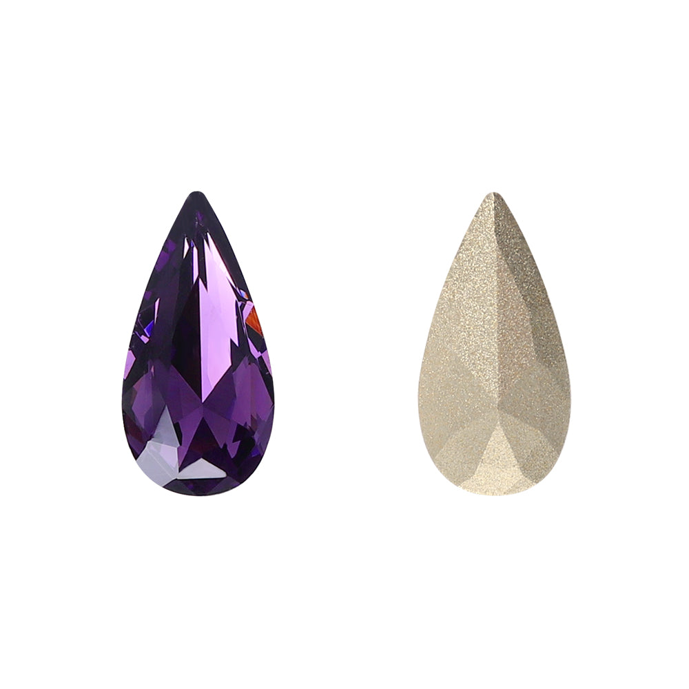 Amethyst Teardrop Shape High Quality Glass Pointed Back Fancy Rhinestones WholesaleRhinestone Image principale du produit